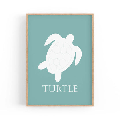 Sea Turtle Cartoon Sealife Nursery Baby Wall Art #2 - The Affordable Art Company