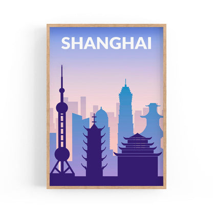 Retro Shanghai China Travel Advert Wall Art - Portsby