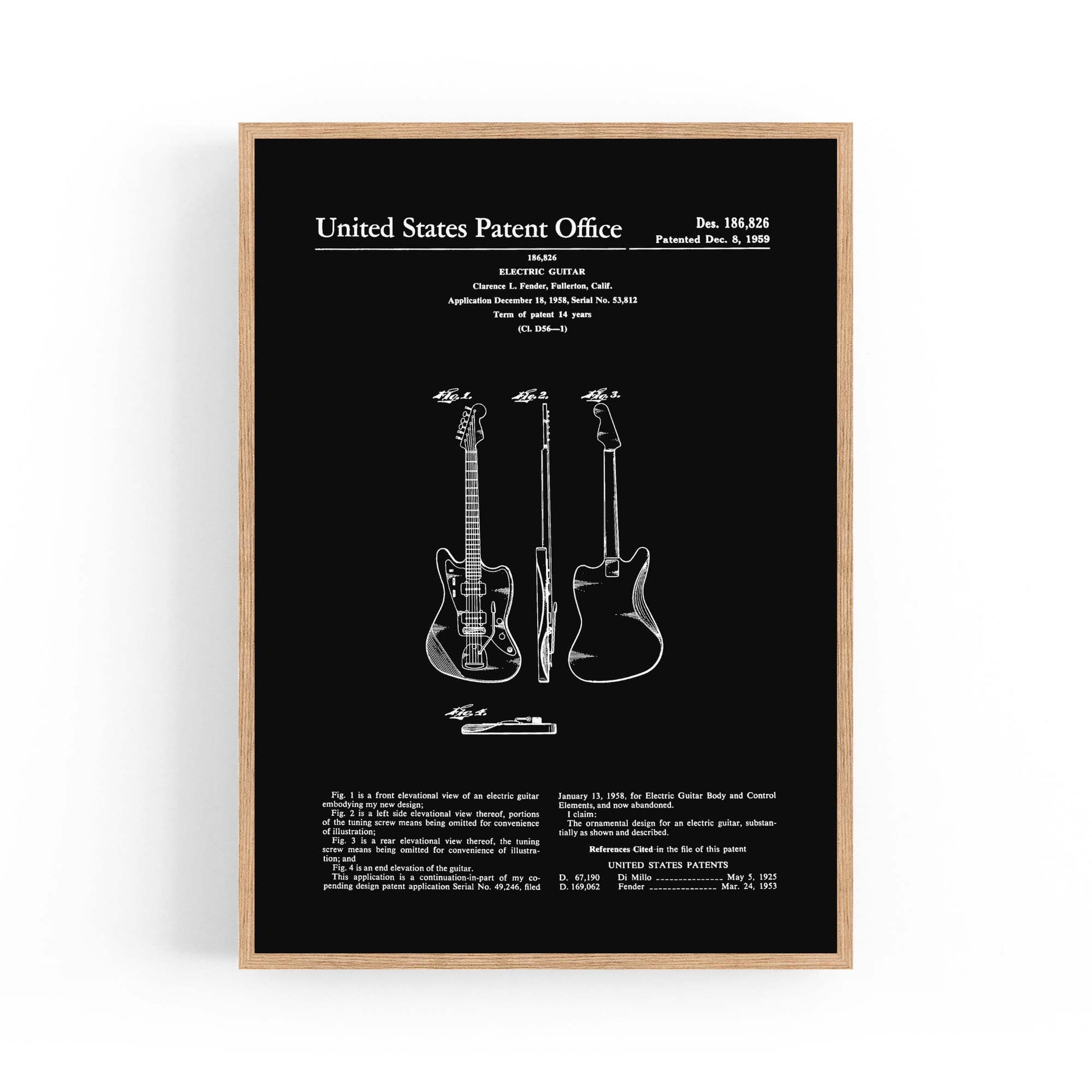 Vintage Guitar Patent Music Wall Art #3 - The Affordable Art Company