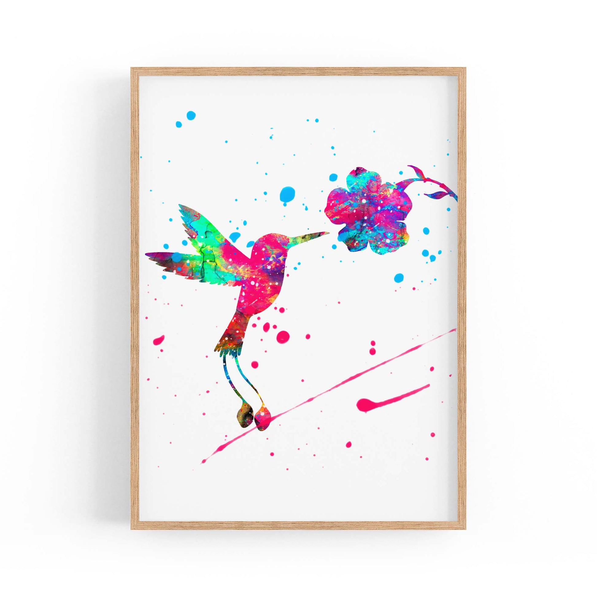 Watercolour Hummingbird Bird Nursery Wall Art #2 - The Affordable Art Company