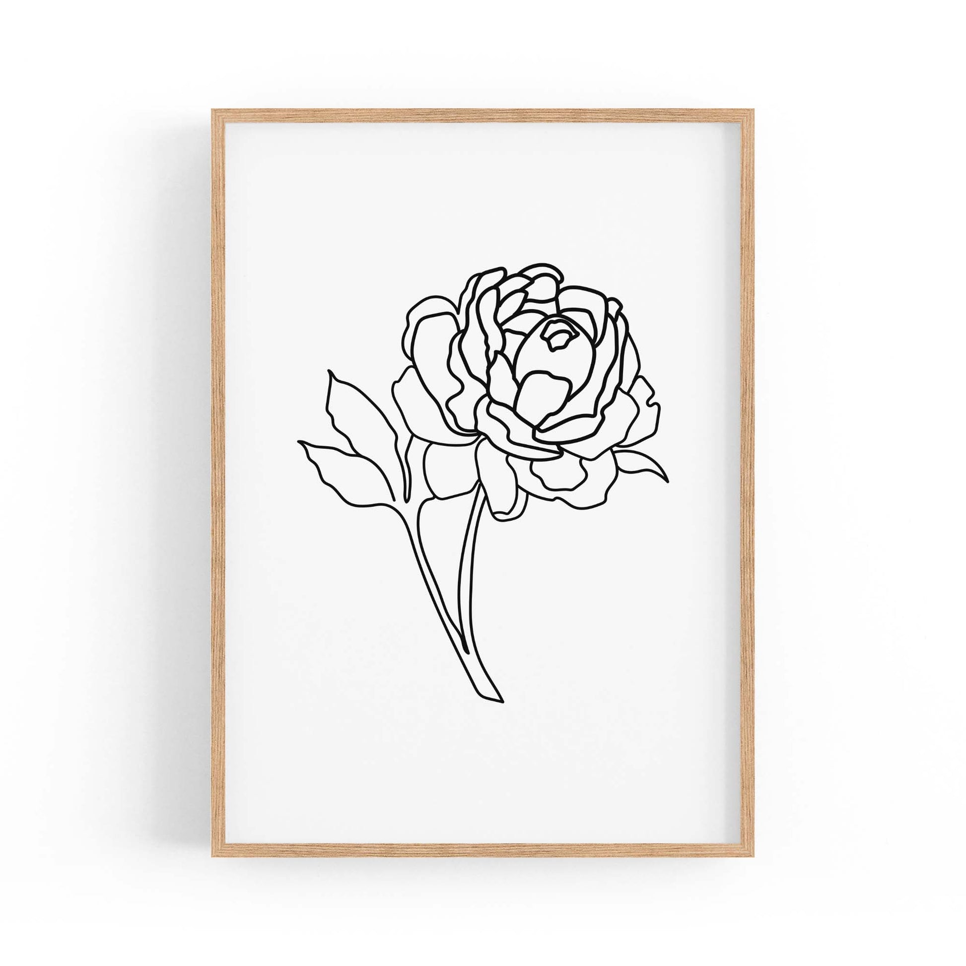 Rose Flower Line Drawing Minimal Kitchen Wall Art #4 - The Affordable Art Company