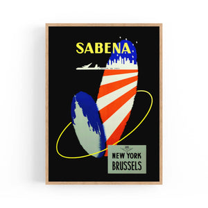 New York by Sabena Airlines Vintage Travel Advert Wall Art - The Affordable Art Company