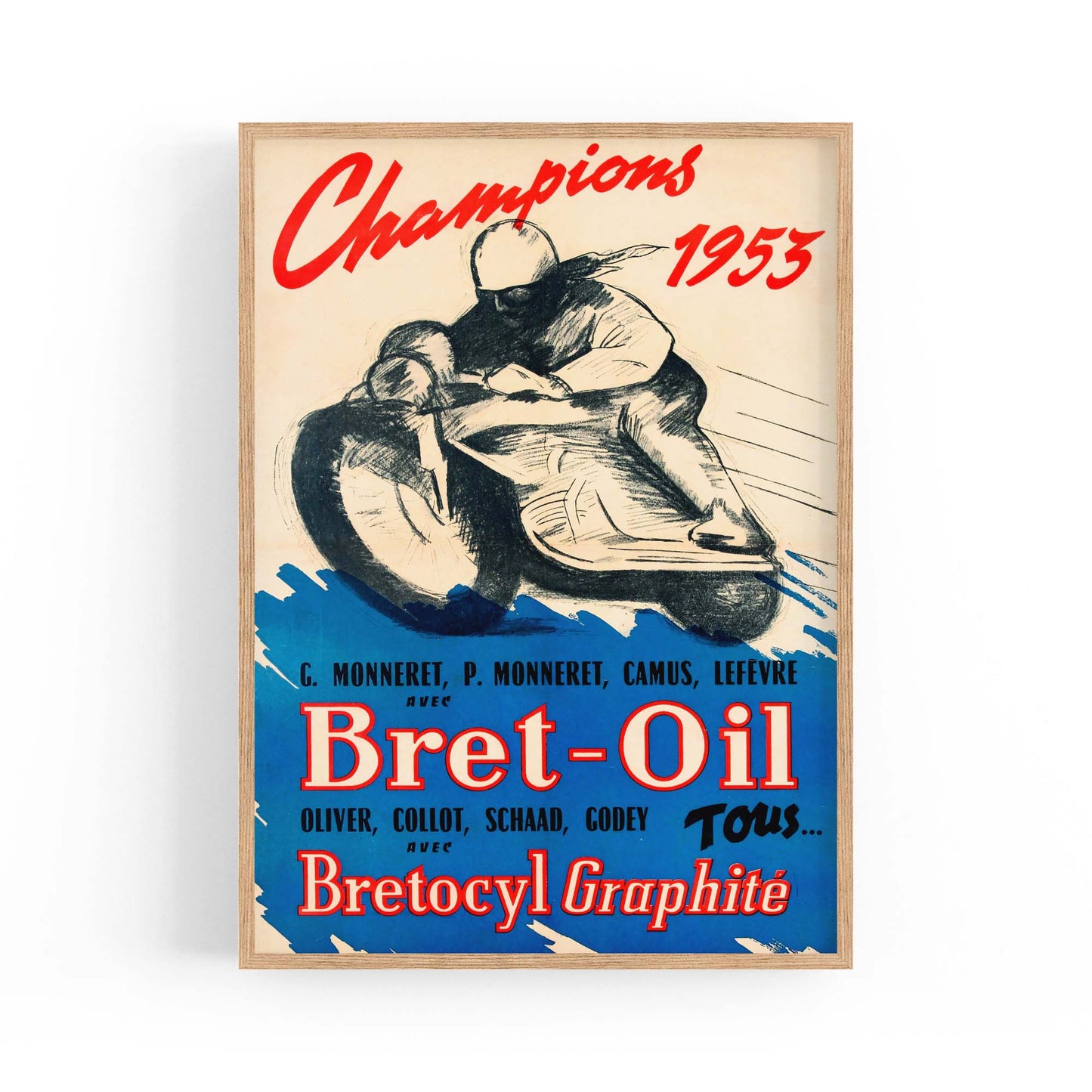French Bret-Oil Vintage Advert Garage Wall Art - The Affordable Art Company