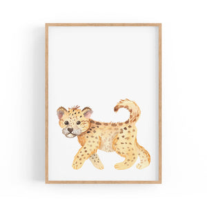 Cartoon Leopard Cute Nursery Baby Animal Art #1 - The Affordable Art Company