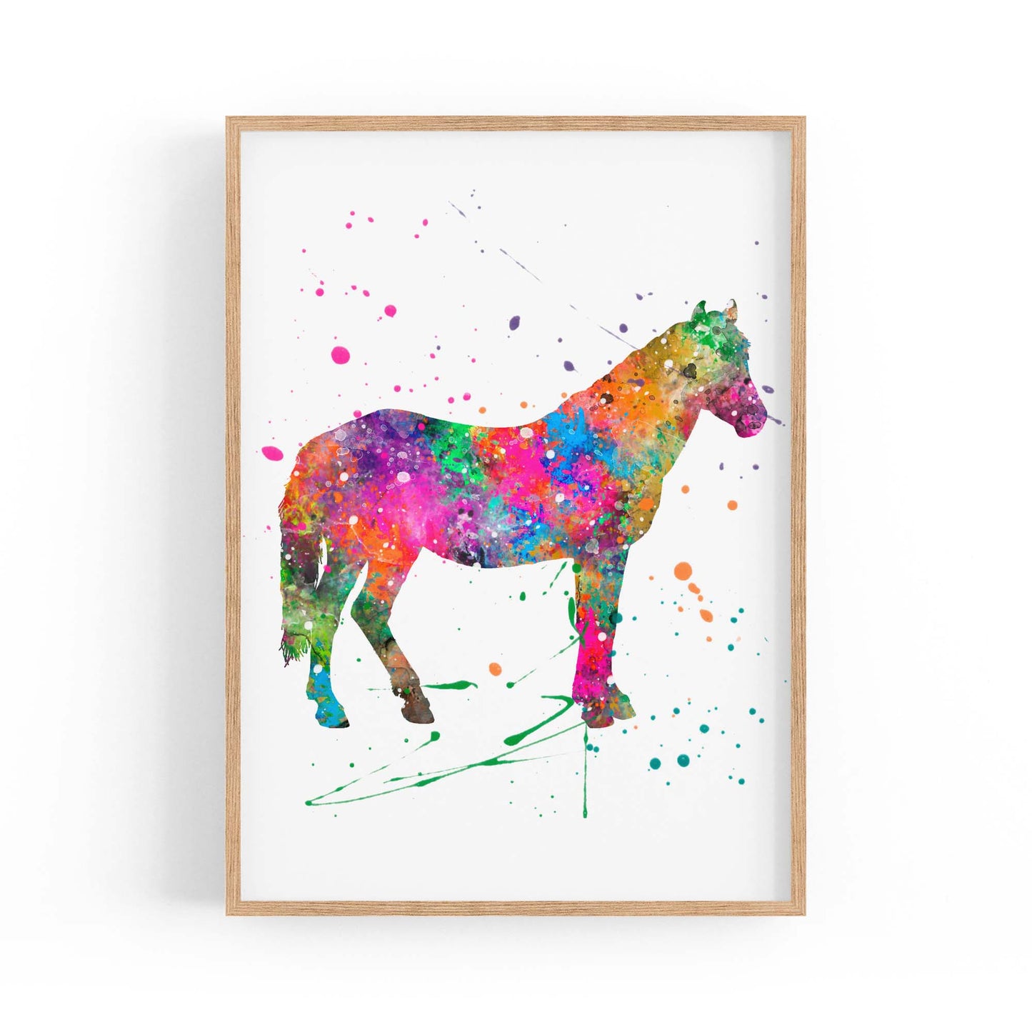 Horse Painting Girls Bedroom Colourful Wall Art #3 - The Affordable Art Company