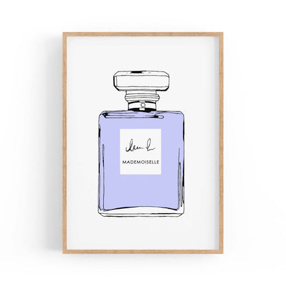 Purple Minimal Perfume Bottle Fashion Wall Art - The Affordable Art Company