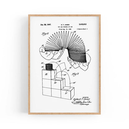 Vintage Slinky Toy Patent Wall Art #2 - The Affordable Art Company