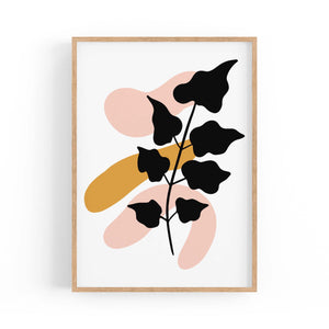 Abstract Flower Black Plant Nature Leaves Wall Art - The Affordable Art Company