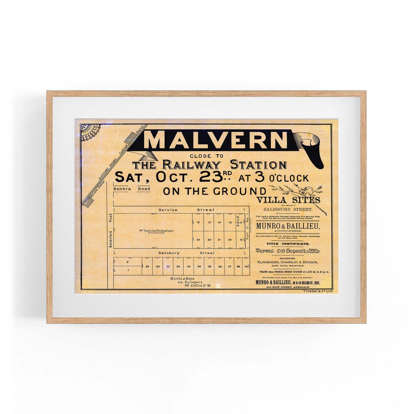 Malvern Melbourne Vintage Real Estate Advert Art #3 - The Affordable Art Company