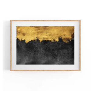 Black and Gold Abstract Painting Minimal Wall Art #3 - The Affordable Art Company