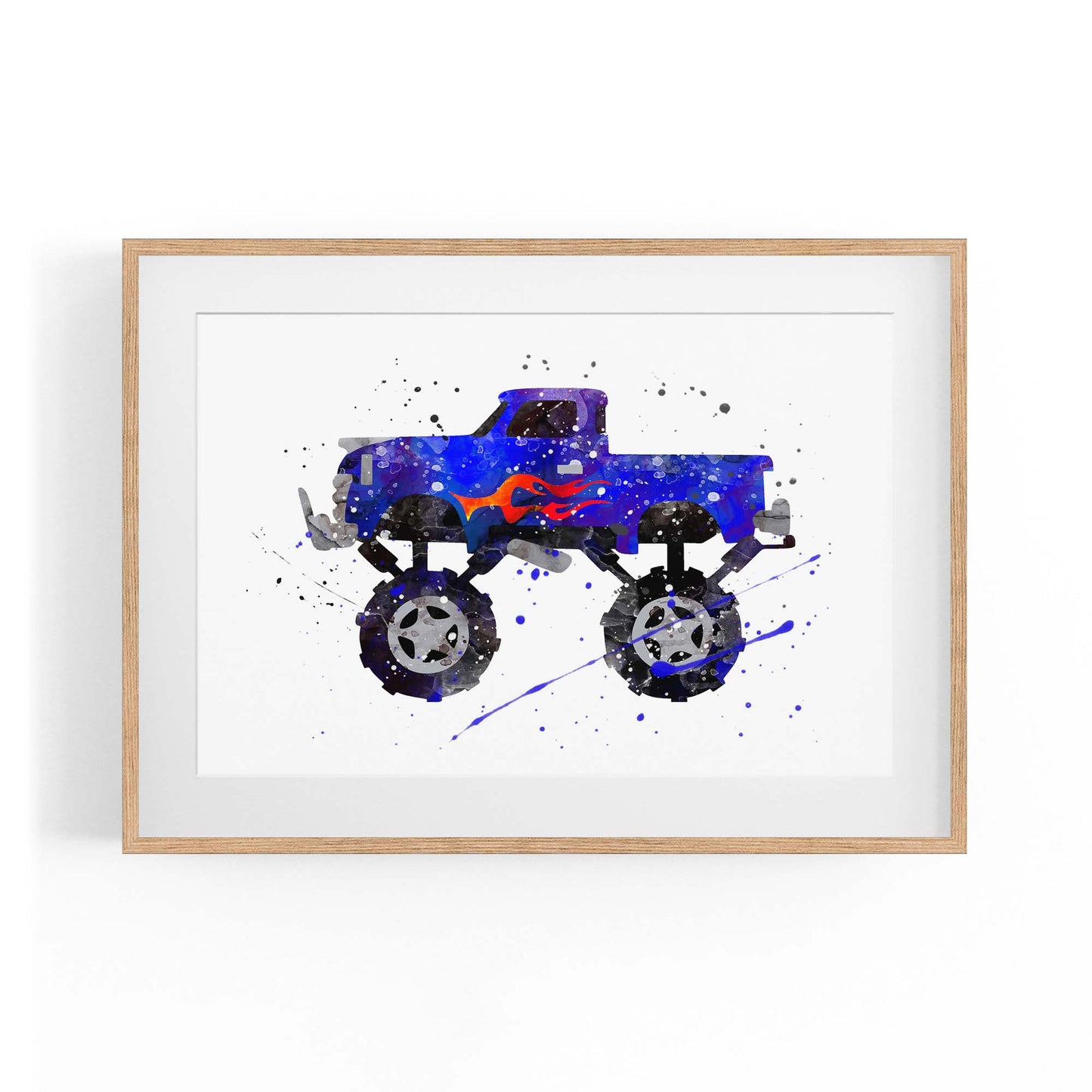 Monster Truck Cartoon Boys Bedroom Truck Wall Art - The Affordable Art Company