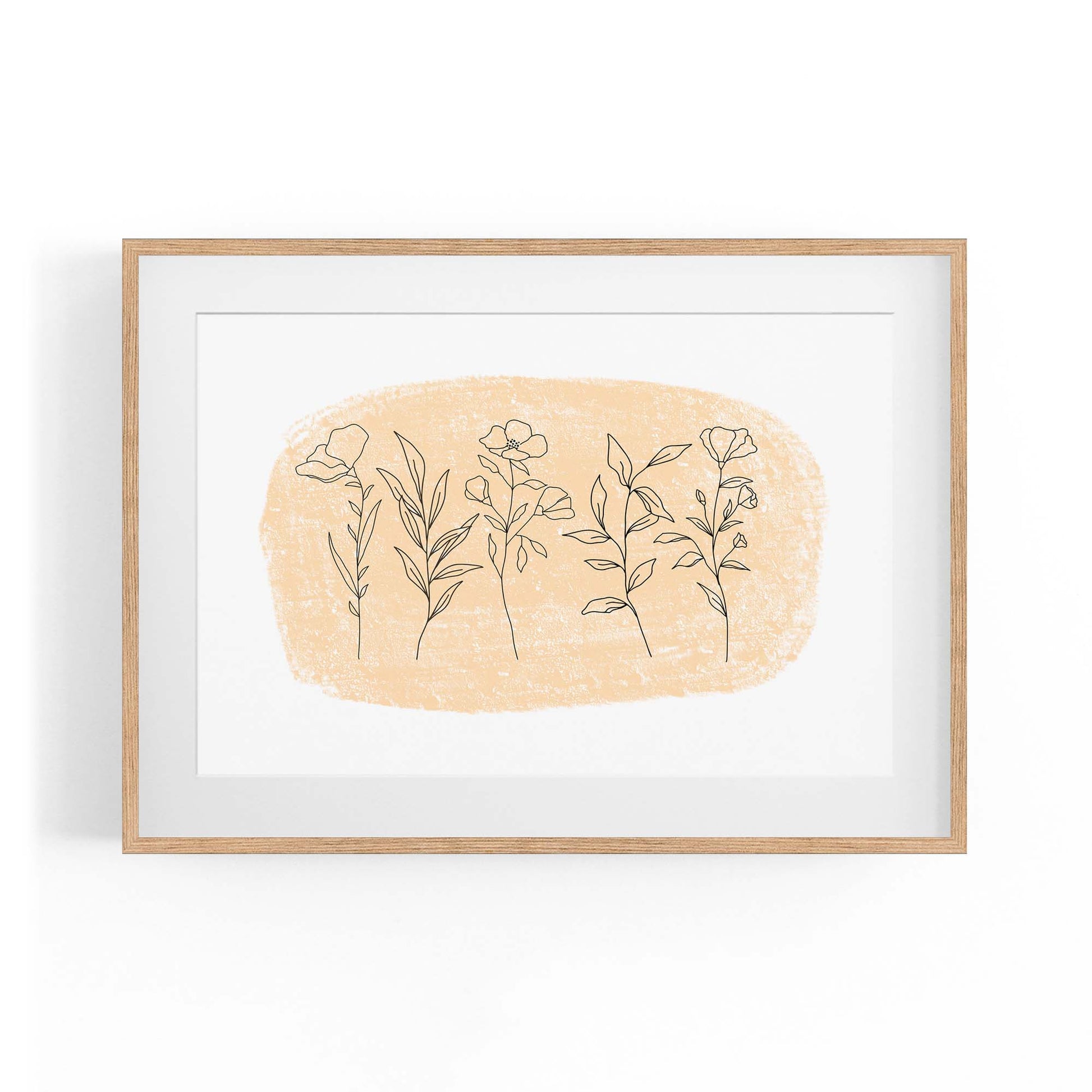 Cute Floral Abstract Minimal Flowers Wall Art - The Affordable Art Company