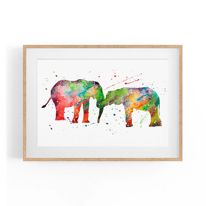 Elephant Family Nursery Babys Bedroom Wall Art - The Affordable Art Company