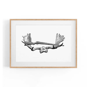 Antlers Hunting Drawing Man Cave Wall Art #2 - The Affordable Art Company