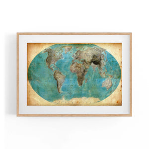 Vintage World Map Old Wall Art #5 - The Affordable Art Company