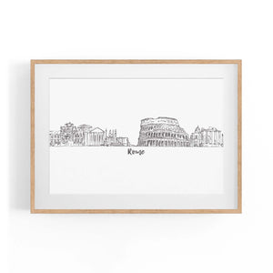 Rome Drawing Cityscape Minimtal Travel Wall Art - The Affordable Art Company
