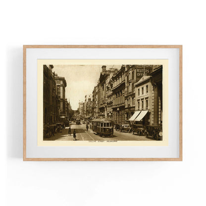 Collins St Melbourne Vintage Photograph Wall Art #1 - The Affordable Art Company