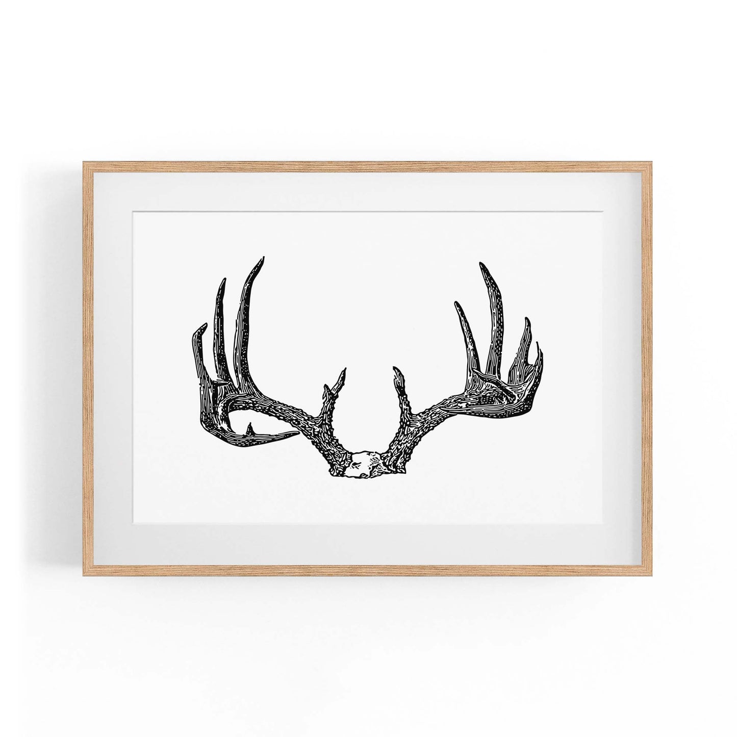 Deer Antlers Hunting Trophy Man Cave Wall Art - The Affordable Art Company