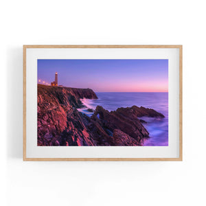 Lighthouse Sunset Photograph Coastal Wall Art - The Affordable Art Company