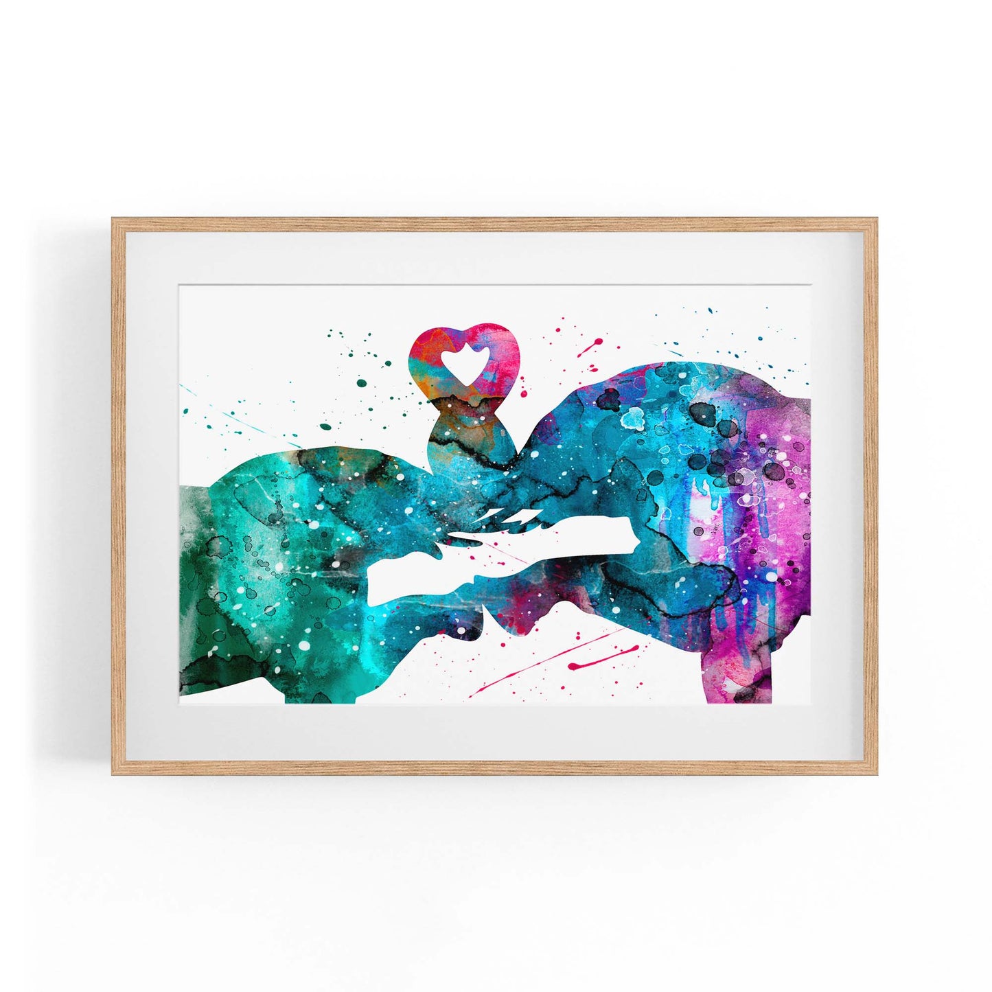 Couple Elephant Romantic Animal Wall Art #2 - The Affordable Art Company