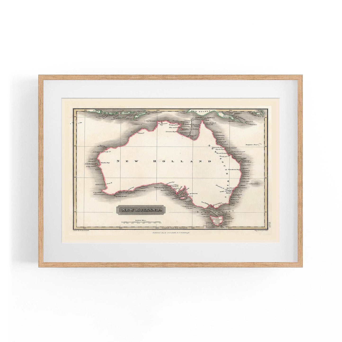 Australia Vintage Map Old Home Office Wall Art - The Affordable Art Company