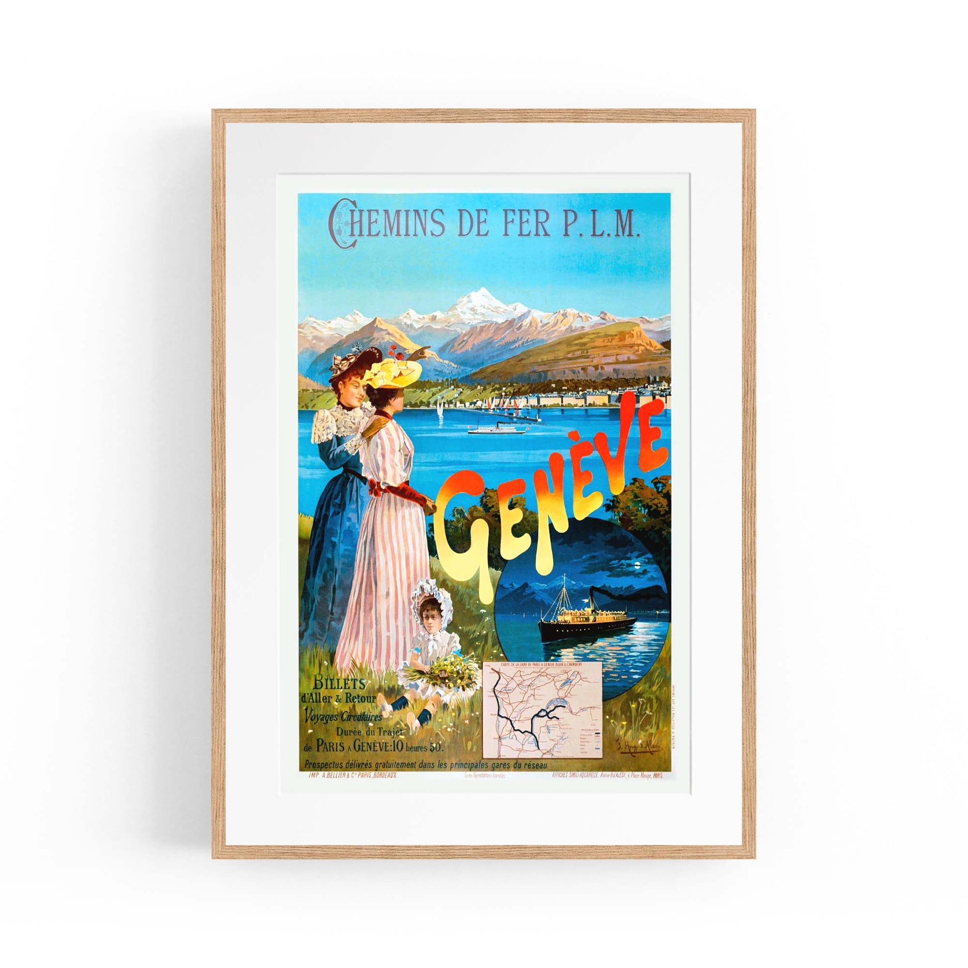 Geneve, Switzerland Vintage Travel Advert Wall Art - The Affordable Art Company