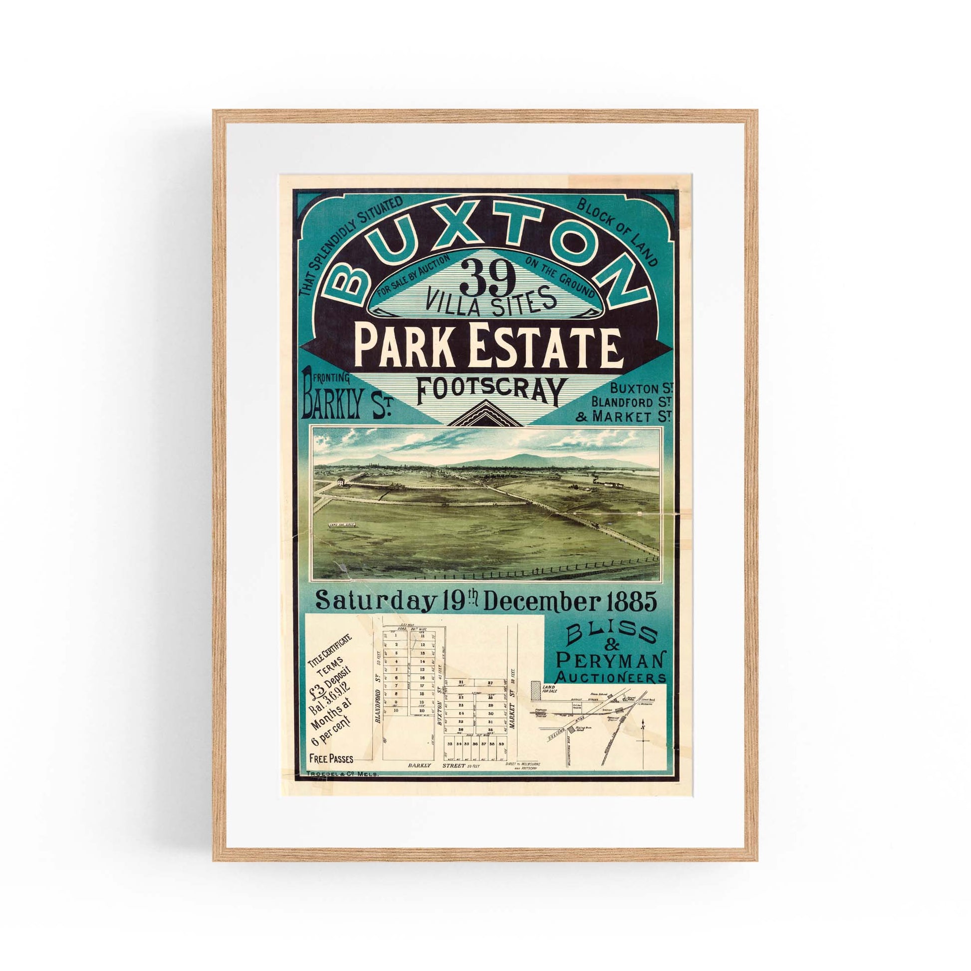 Footscray Melbourne Vintage Real Estate Advert Art - The Affordable Art Company