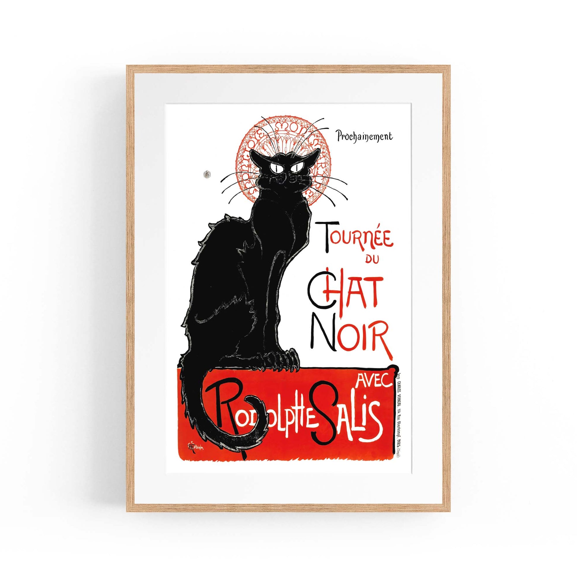 French Chat Noir Black Cat Vintage Advert Wall Art - The Affordable Art Company