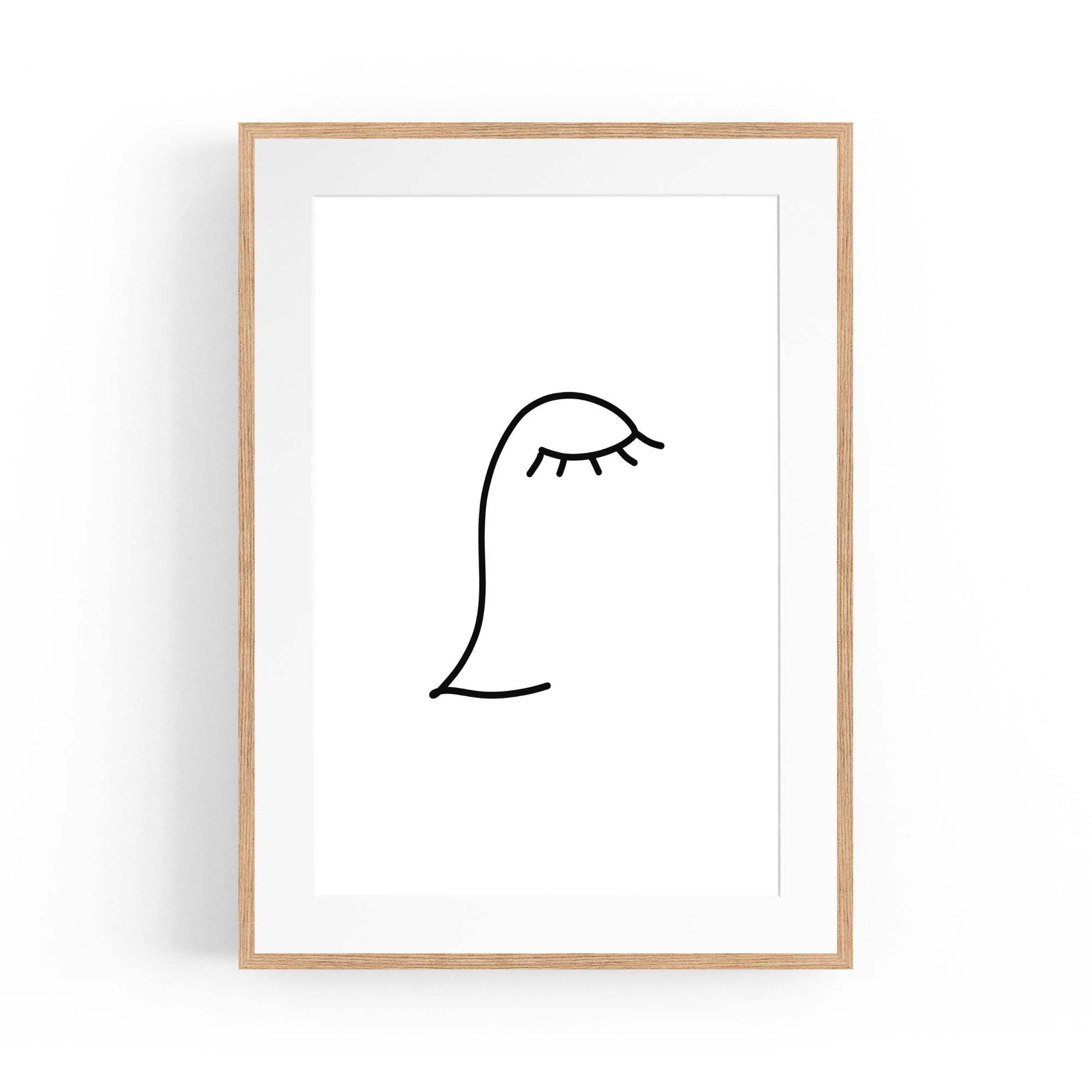 Minimal Abstract Line Face Modern Wall Art #10 - The Affordable Art Company