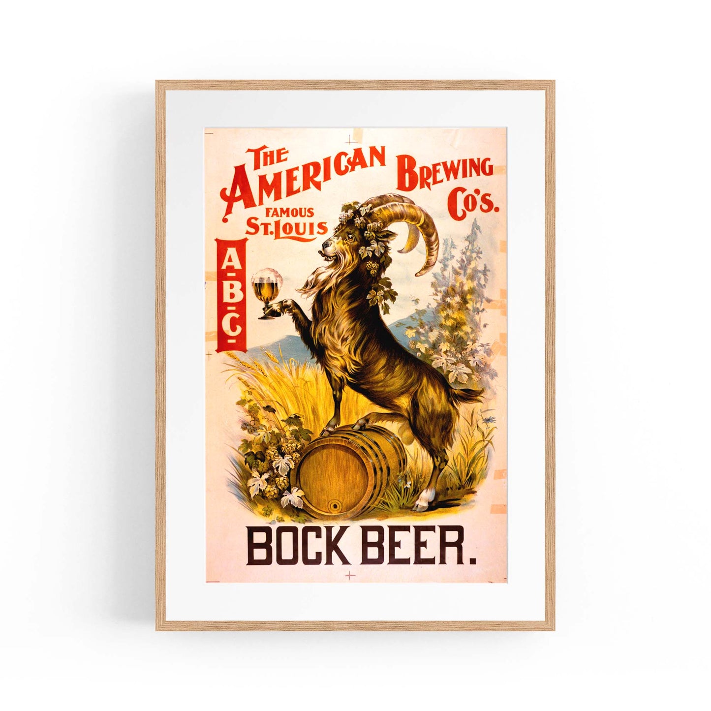 American Bock Beer Vintage Man Cave Wall Art - The Affordable Art Company
