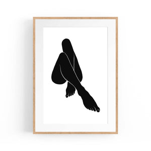 Nude Female Form Abstract Minimal Black Wall Art #1 - The Affordable Art Company