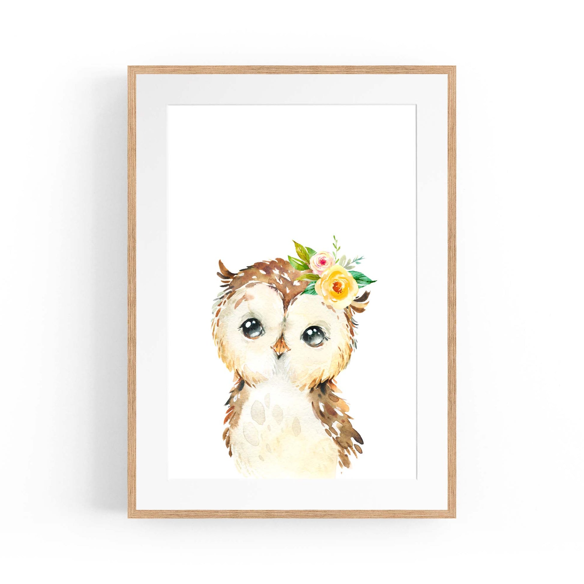 Cute Baby Owl Nursery Animal Gift Wall Art - The Affordable Art Company
