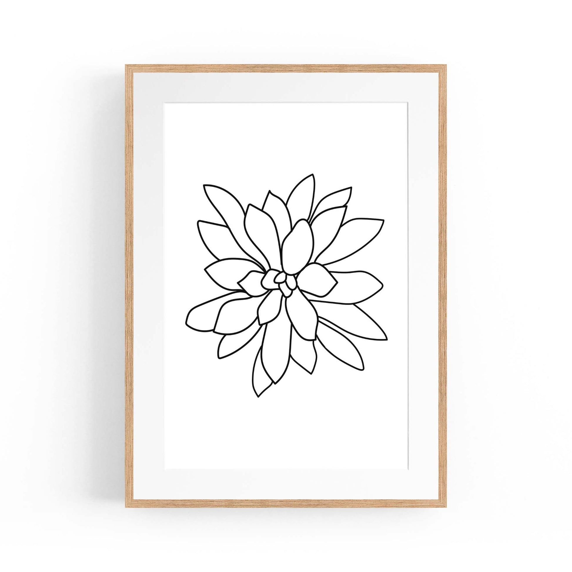 Minimal Flower Line Drawing Abstract Wall Art #5 - The Affordable Art Company