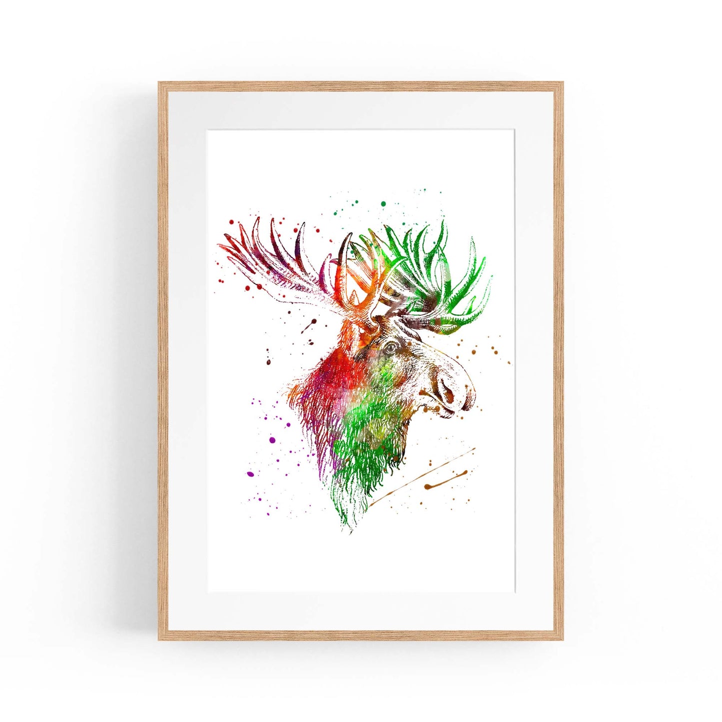 Moose Head Drawing Hunting Man Cave Wall Art #1 - The Affordable Art Company