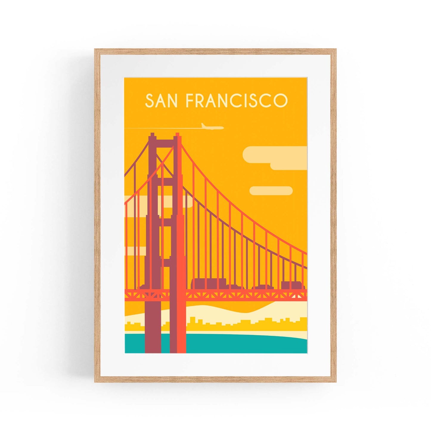 Retro San Francisco California USA Travel Wall Art #2 - The Affordable Art Company