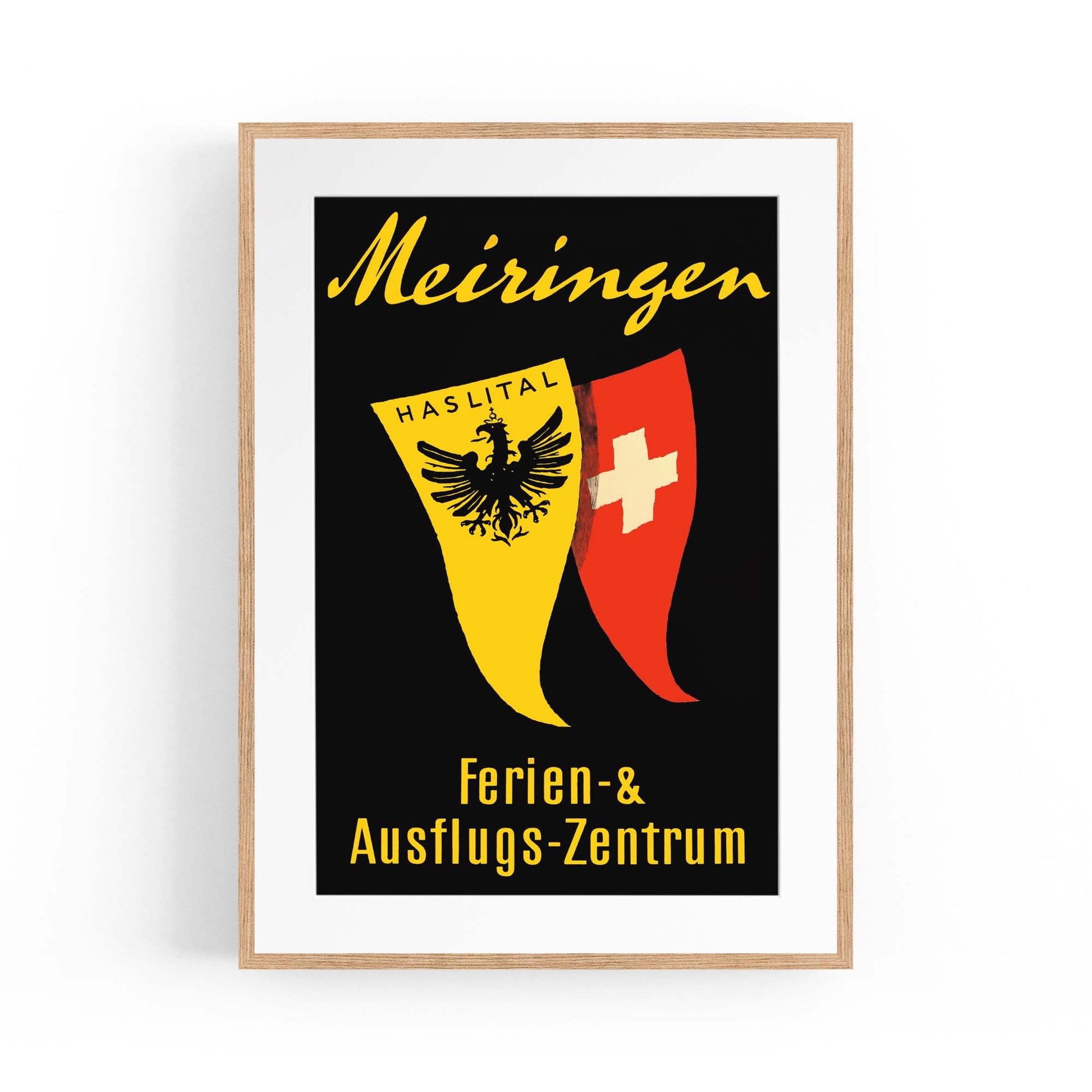 Meiringen Switzerland Vintage Travel Advert Wall Art - The Affordable Art Company