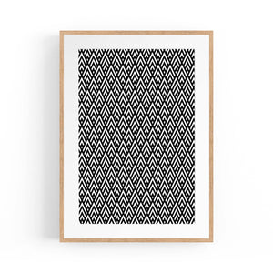 Geometric Pattern Abstract Black & White Wall Art #1 - The Affordable Art Company