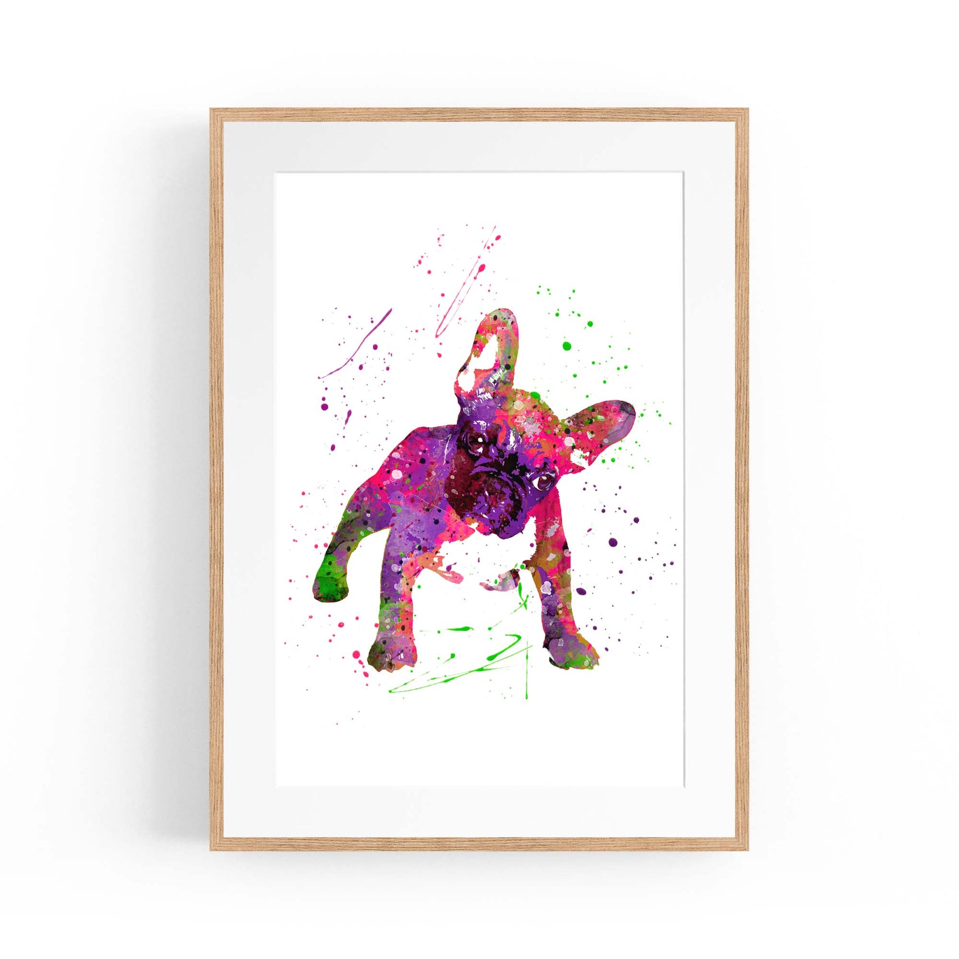 Watercolour Boston Terrier Dog Wall Art - The Affordable Art Company