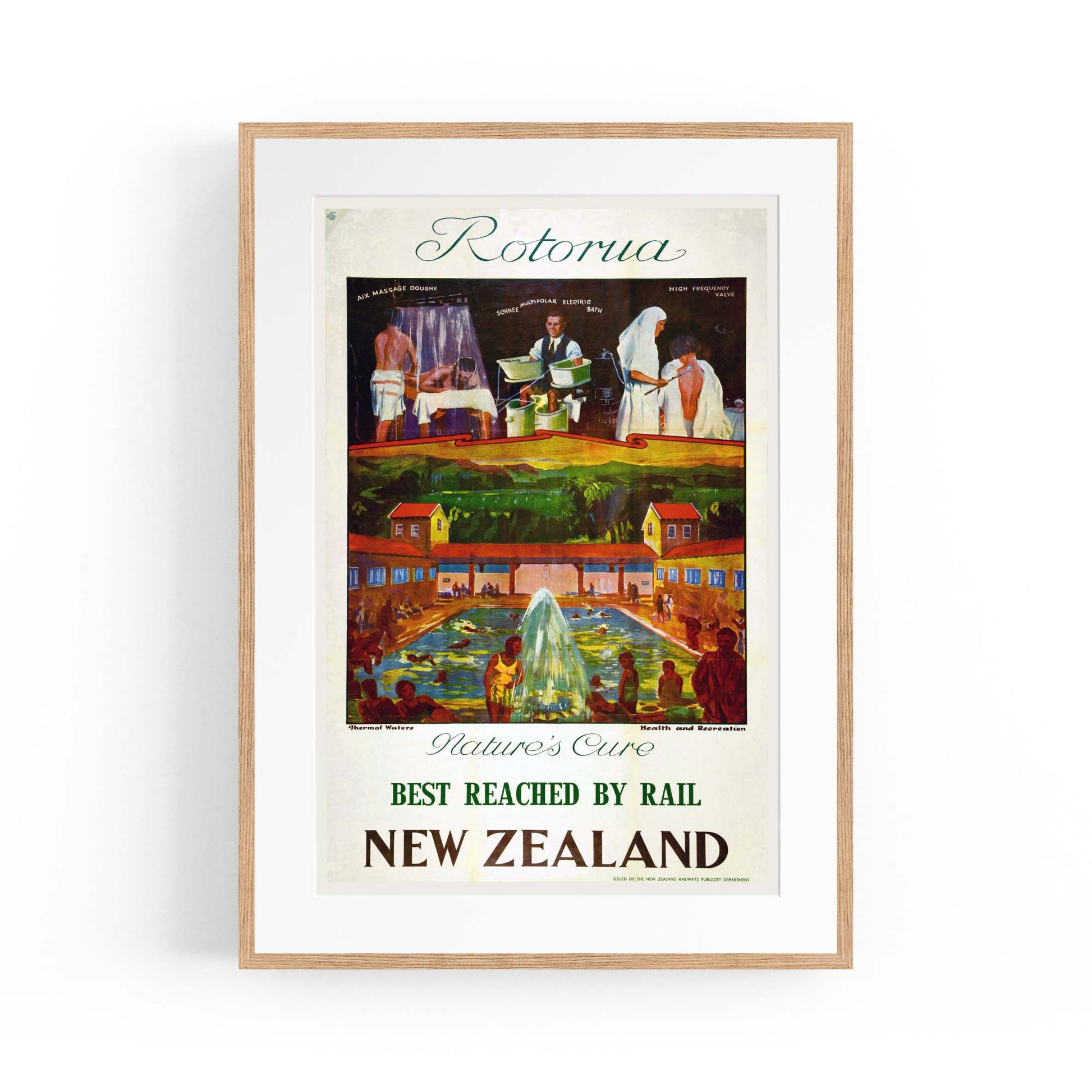 Rotorua New Zealand Vintage Travel Advert Wall Art - The Affordable Art Company