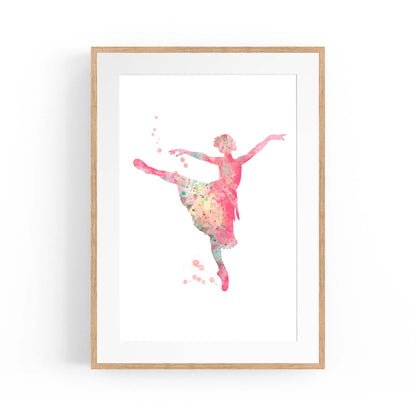 Pink Ballerina Girls Bedroom Ballet Dance Wall Art - The Affordable Art Company