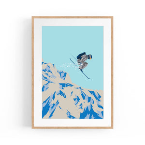 Retro Ski Winter Vintage Snow Cabin Wall Art #4 - The Affordable Art Company