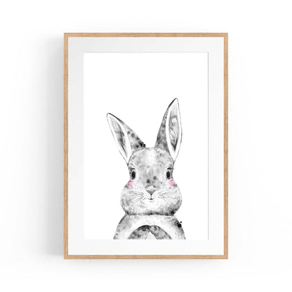 Cute Blushing Baby Bunny Rabbit Nursery Animal Art - The Affordable Art Company