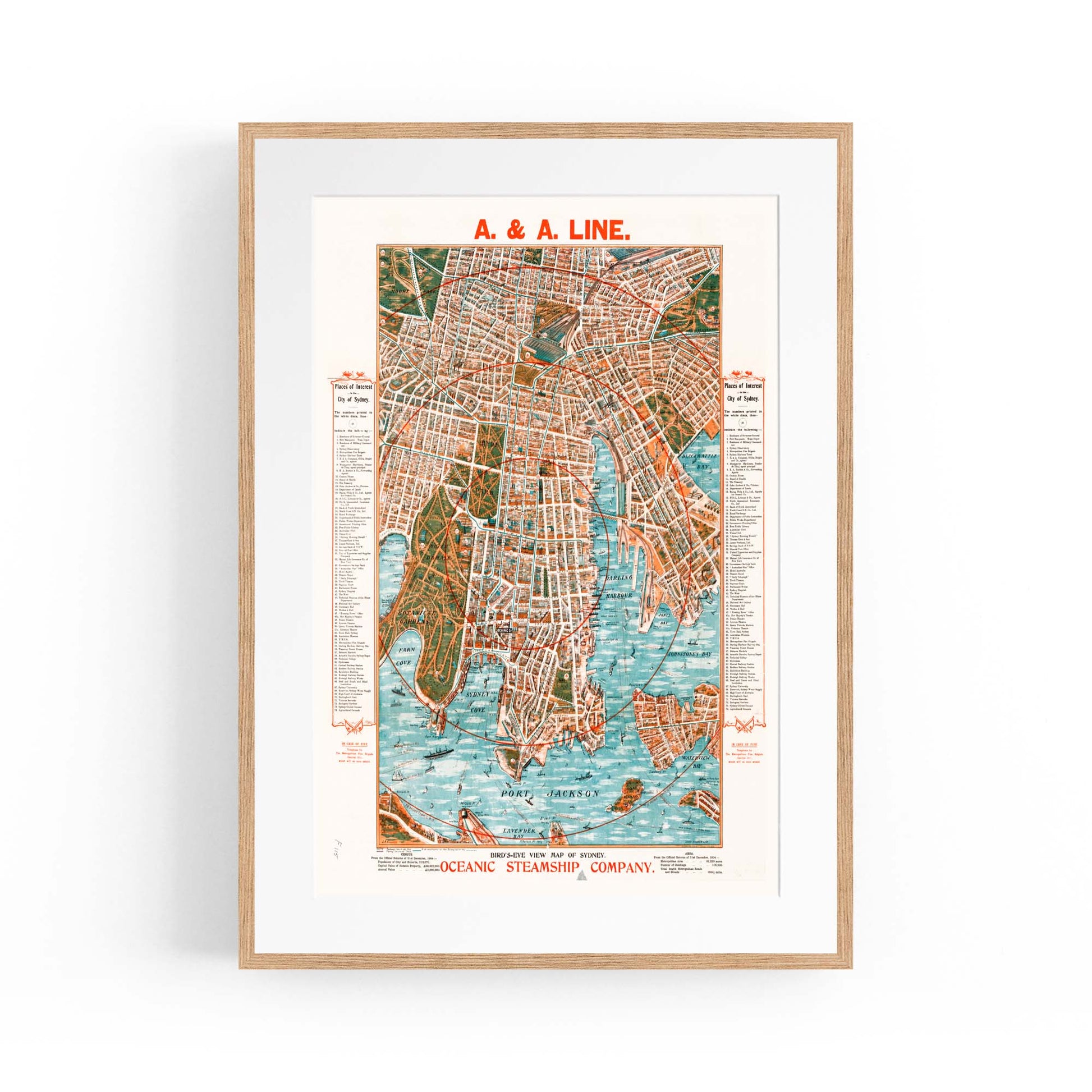 Sydney Vintage Map Australian Old Wall Art #3 - The Affordable Art Company