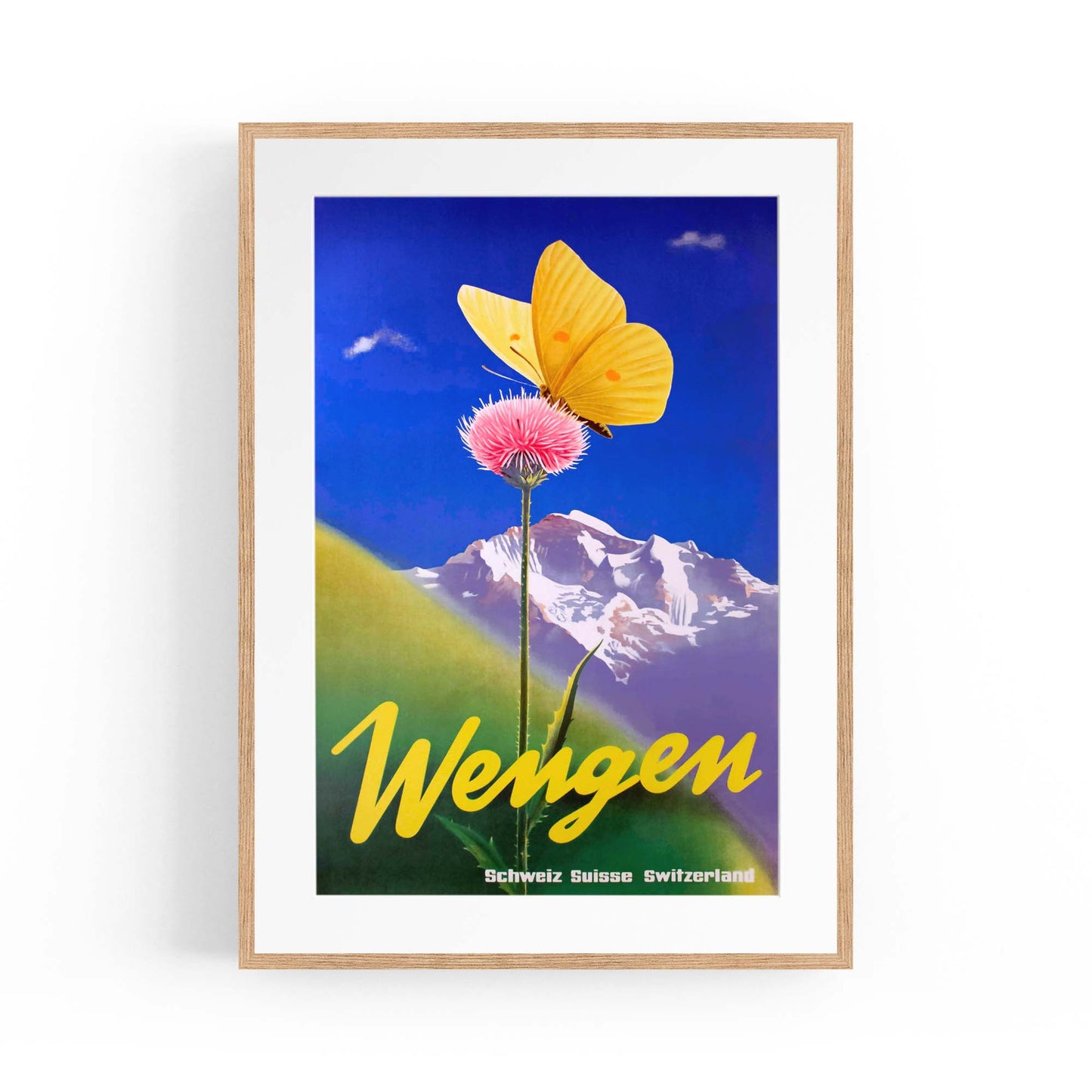 Wengen Switzerland Vintage Travel Advert Wall Art - The Affordable Art Company
