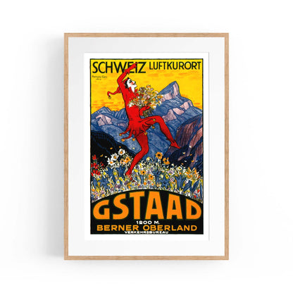 Gstaad, Switzerland Vintage Advert Wall Art - The Affordable Art Company