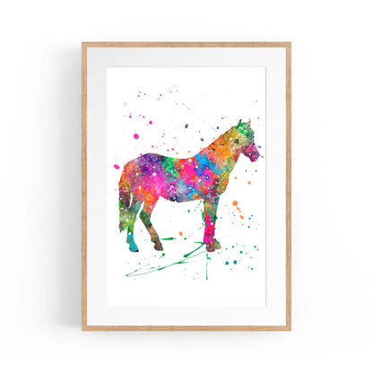 Horse Painting Girls Bedroom Colourful Wall Art #3 - The Affordable Art Company
