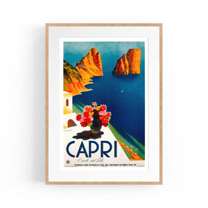 Capri, Italy Vintage Travel Italian Coastal Wall Art - The Affordable Art Company