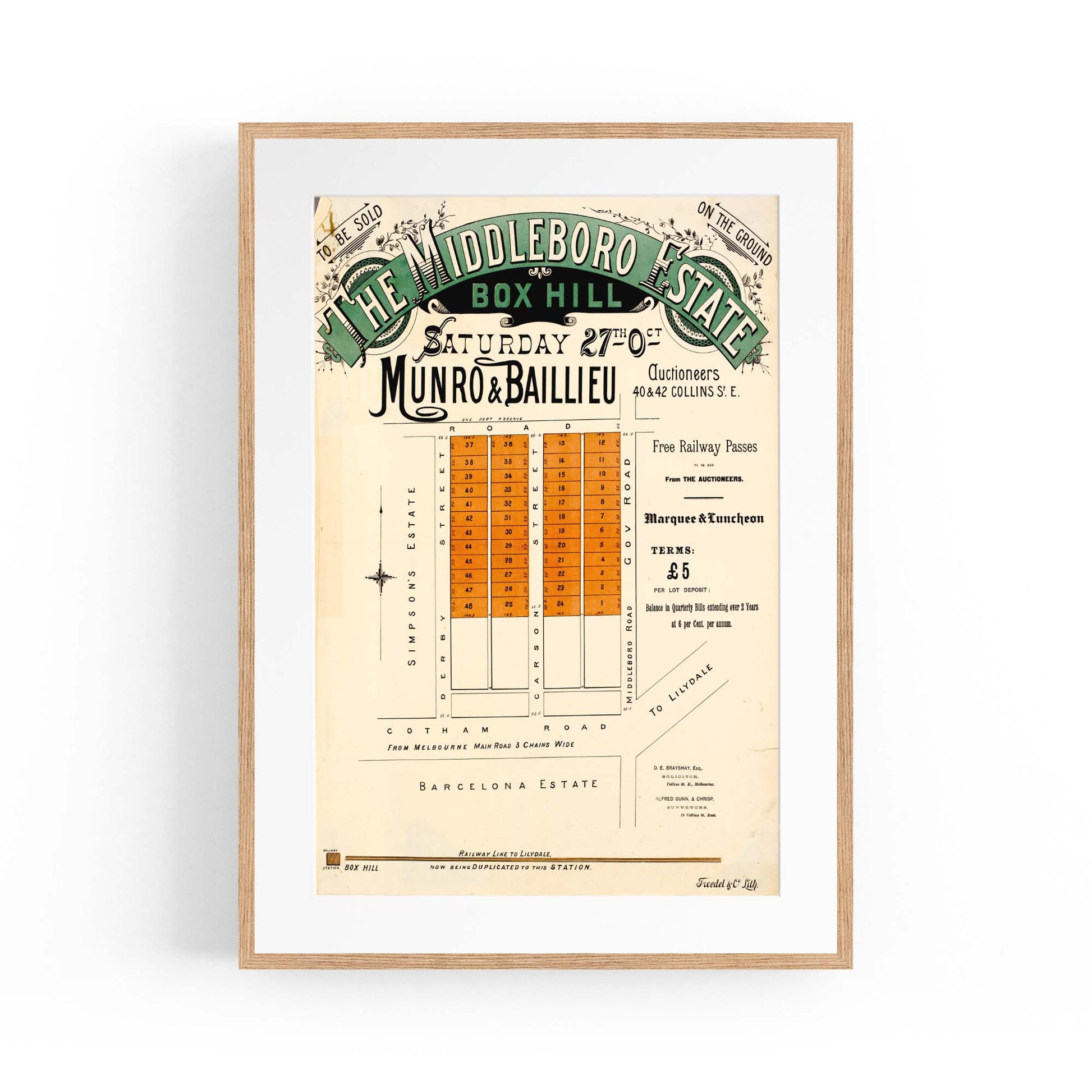 Box Hill Melbourne Vintage Real Estate Advert Art - The Affordable Art Company
