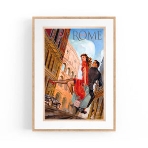 Visit Rome Italy Vintage Italian Romantic Wall Art - The Affordable Art Company