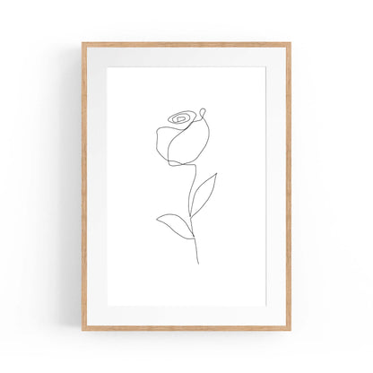 Minimal Rose Flower Line Drawing Abstract Wall Art #6 - The Affordable Art Company